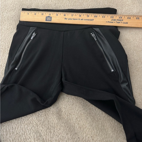 Athleta Sienna Women Black Side Stripe Ponte Pants Moto Leggings Size 4P - Picture 9 of 10